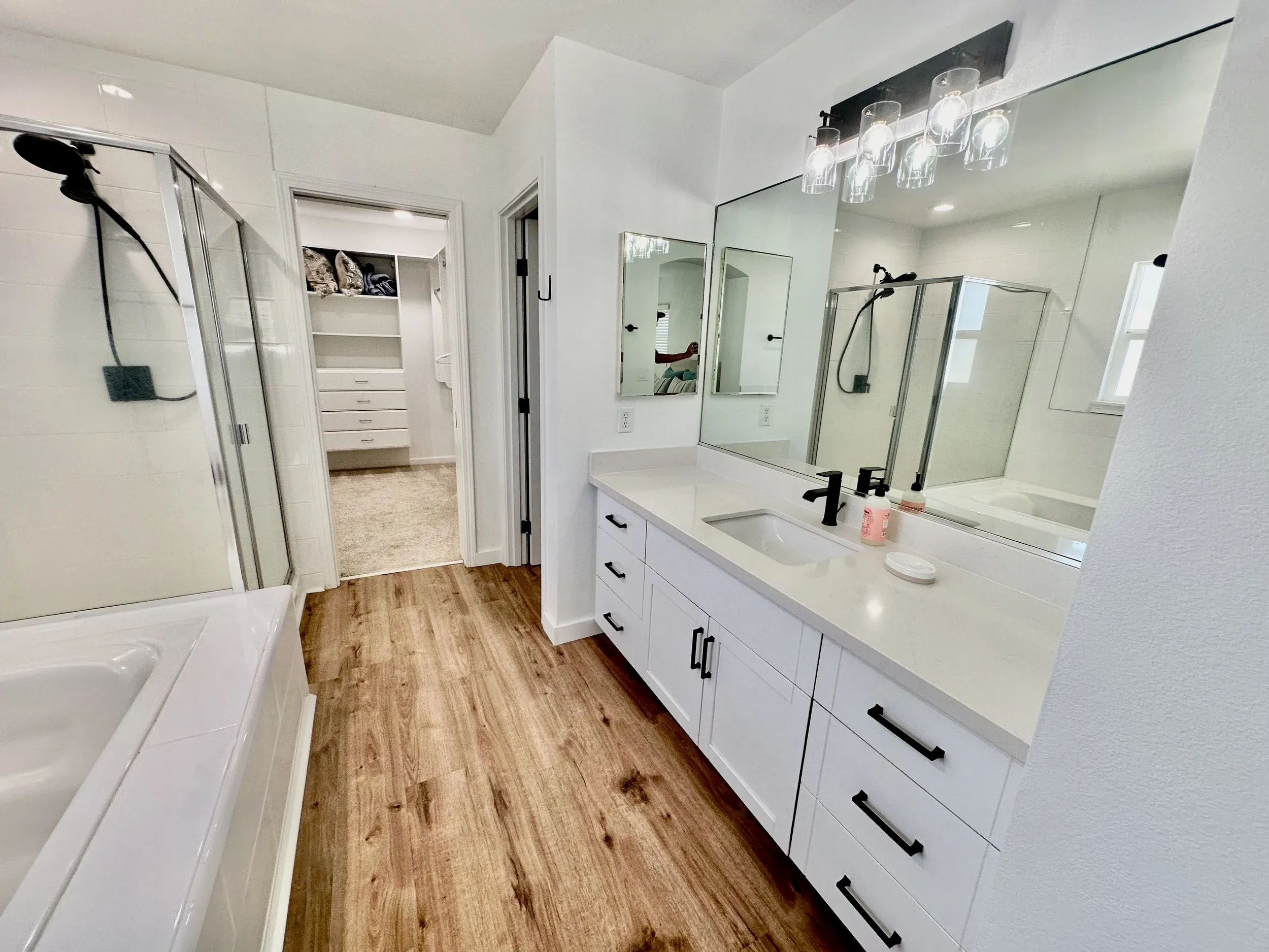 Primary bathroom with double vanity