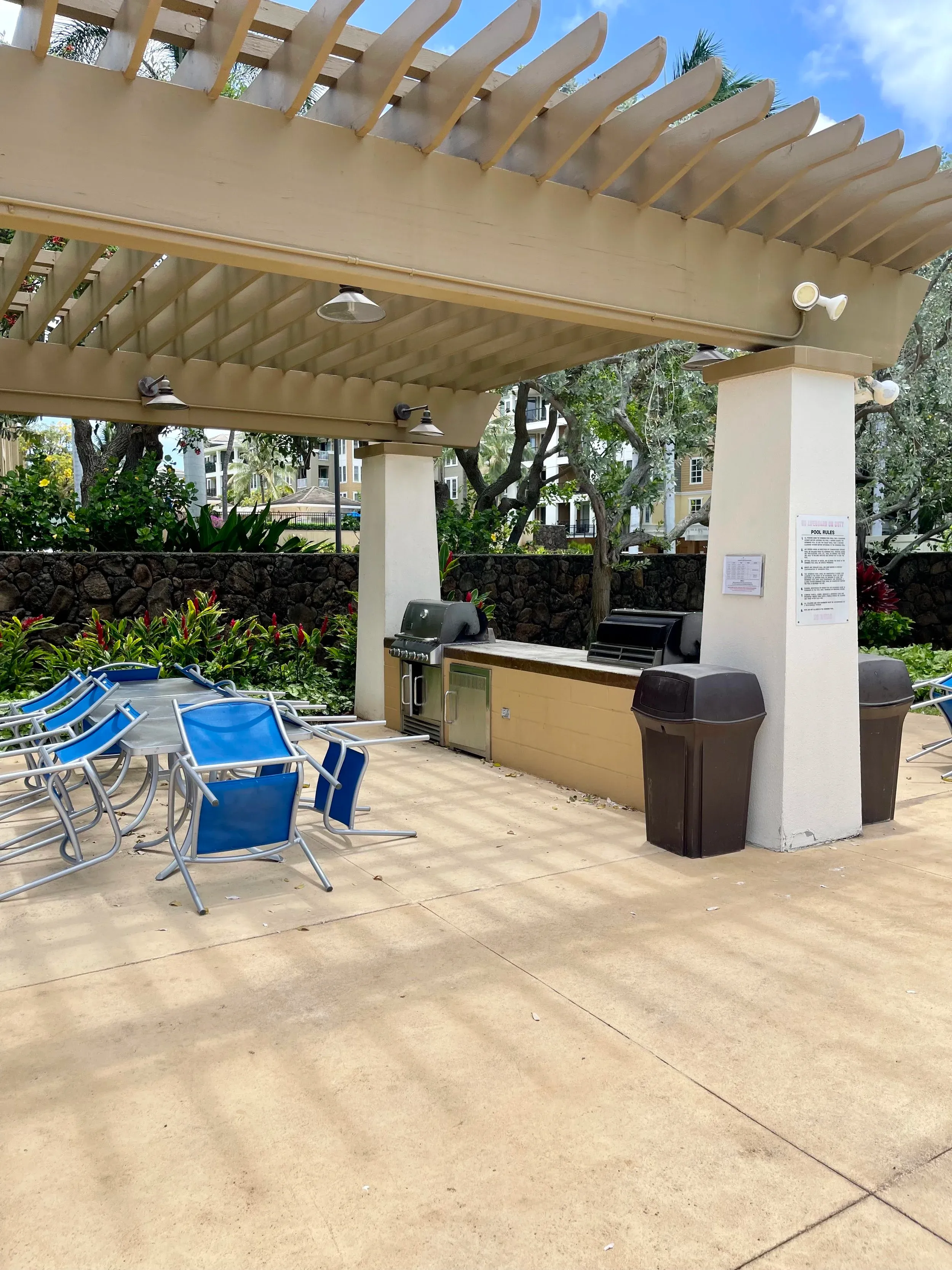 Covered barbecue area